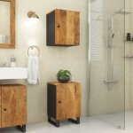 Vidaxl armoire de salle de bain 38x33x58 cm bois massif de manguier meuble de rangement de salle de bain ...