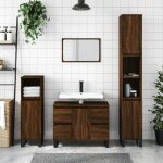 Vidaxl armoire salle de bain chêne marron 80x33x60cm bois dingénierie 831667 Vidaxl armoire salle de bain chêne marron 80x33x60cm bois dingénierie 831667