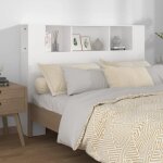 Vidaxl armoire de tête de lit blanc 140x185x1045 cm 811925 Vidaxl armoire de tête de lit blanc 140x185x1045 cm 811925