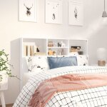 Vidaxl armoire de tte de lit blanc brillant 100x19x1035 cm
