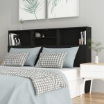 Vidaxl armoire de tte de lit noir 160x19x1035 cm 811872