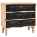 Vidaxl armoire  tiroirs bois de sapin massif 80 x 36 x 75 cm 245778