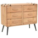 Vidaxl armoire  tiroirs bois de sapin massif 91 x 35 x 73 cm 245774