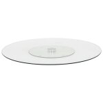 Vidaxl assiette de service rotative transparent 60 cm verre tremp