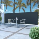Vidaxl auvent lat�ral r�tractable 160x500 cm noir jardin terrasse balcon store 45460