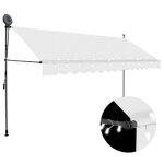 Vidaxl auvent manuel rtractable avec led 350 cm crme