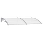 Auvent de porte - vidaxl - 200x80 cm - gris et transparent - polycarbonate - anti - corrosion