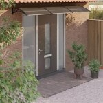 Vidaxl auvent de porte marquise solaire avec support abri protection contre pluie banne entr�e porte ...