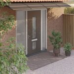 Vidaxl auvent de porte marquise solaire avec support abri protection contre pluie banne entr�e porte ...