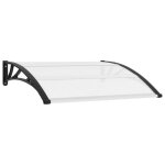 Auvent de porte - vidaxl - 120x80 cm - noir et transparent - polycarbonate - anti - corrosion