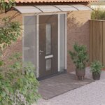 Vidaxl auvent de porte marquise solaire avec support abri protection contre pluie banne entr�e porte ...