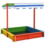 Vidaxl bac � sable avec toit r�glable bois de sapin multicolore uv50
