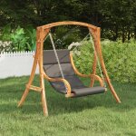 Vidaxl balancelle avec coussin bois courbé massif avec finition teck Vidaxl balancelle avec coussin bois courbé massif avec finition teck