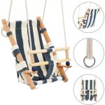 Vidaxl balançoire pour bébé avec ceinture de sécurité coton bois bleu Vidaxl balançoire pour bébé avec ceinture de sécurité coton bois bleu