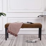 Vidaxl banc 106 cm marron similicuir daim
