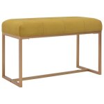 Vidaxl banc 80 cm moutarde velours 247556 Vidaxl banc 80 cm moutarde velours 247556