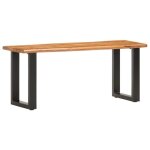 Vidaxl banc au bord naturel du bois 110 cm bois dacacia solide et acier