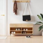 Vidaxl banc  chaussures armoire  chaussures avec 4 tagres et pieds meuble  chaussures avec 2 tiroirs ...
