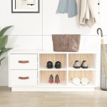 Vidaxl banc  chaussures blanc 100x34x45 cm bois de pin massif 820178
