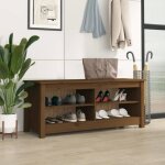 Vidaxl banc à chaussures marron miel 110x38x455 cm pin massif813777 Vidaxl banc à chaussures marron miel 110x38x455 cm pin massif813777