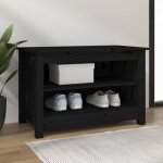 Vidaxl banc  chaussures noir 70x38x455 cm bois de pin massif 813773