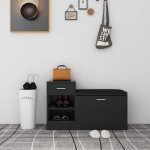 Vidaxl banc � chaussures noir brillant 945x31x57 cm agglom�r�