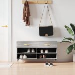 Vidaxl banc  chaussures armoire  chaussures avec 4 tagres et pieds meuble  chaussures avec 2 tiroirs ...