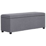 Vidaxl banc avec compartiment de rangement 116 cm gris clair polyester