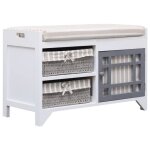 Vidaxl banc dentre blanc 70 x 335 x 45 cm bois de paulownia