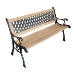 Banc de jardin en bois de peuplier et métal - vidaxl - 122 x 51 x 73 cm - rose - 2 personnes Banc de jardin en bois de peuplier et métal - vidaxl - 122 x 51 x 73 cm - rose - 2 personnes