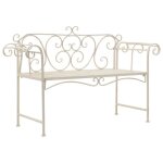 Vidaxl banc de jardin 132 cm mtal antique blanc
