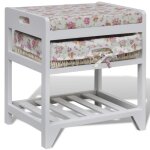 Vidaxl banc de rangement avec tagre  chaussures et panier paulownia