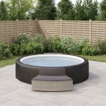 Vidaxl bancs de spa avec coussins 2 pcs gris résine tressée banc de spa extérieur banc de spa de patio ... Vidaxl bancs de spa avec coussins 2 pcs gris résine tressée banc de spa extérieur banc de spa de patio ...
