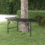 Vidaxl banc tour darbre 113 cm noir acier 318826