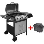 Vidaxl barbecue  gaz 4 + 1 zone de cuisson noir et argent