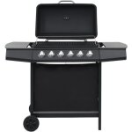 Vidaxl barbecue au gaz 6 zones de cuisson acier noir cuisine jardin terrasse 44282