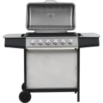 Vidaxl barbecue grille au gaz 6 zones de cuisson inox argent terrasse jardin 44286