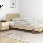 Vidaxl barri�re de s�curit� de lit denfant blanc (76 - 137)x55 cm fer 10234