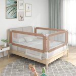 Vidaxl barrire de scurit de lit denfant taupe 200x25 cm tissu 10224