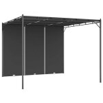 Vidaxl belvdre de jardin avec rideau latral 3x3x225 m anthracite