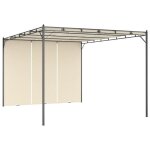Vidaxl belvdre de jardin avec rideau latral tente de rception tonnelle pavillon chapiteau jardin ...