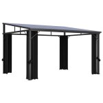 Vidaxl belv�d�re avec rideau 405x294x244 cm anthracite