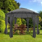 Belvdre - vidaxl - rond - 35 x 27 m - anthracite - hydrofuge et rsistant aux intempries