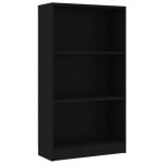 Vidaxl bibliothque 3 niveaux noir 60x24x109 cm bois dingnierie