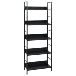 Vidaxl bibliothque  5 niveaux noir 60x276x1585 cm agglomr