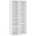 Vidaxl bibliothque blanc 50x25x106 cm agglomr