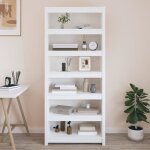 Vidaxl biblioth�que blanc 80x35x183 cm bois de pin massif 821695