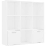 Vidaxl bibliothque blanc 98x30x98 cm agglomr