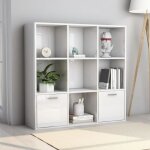 Vidaxl bibliothque blanc brillant 98x30x98 cm agglomr