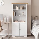 Vidaxl bibliothque bodo blanc and marron 80x40x172cm bois massif pin 355057